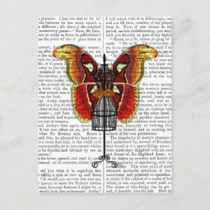 Mannequin Red And Yellow Butterfly Postcard
