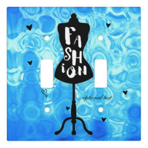 Mannequin Stand Vintage Retro Blue FASHION Glam Light Switch Cover