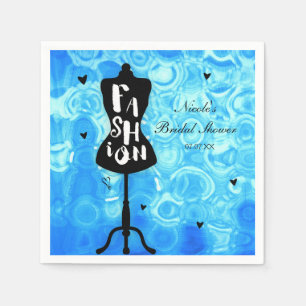 Mannequin Stand Vintage Retro Blue FASHION Party Napkins