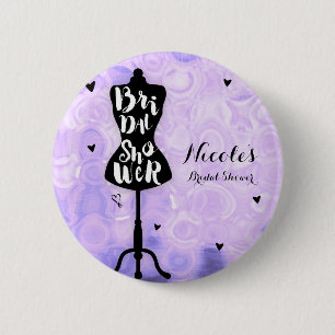 Mannequin Stand Vintage Retro Purple Bridal Shower Button