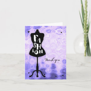 Mannequin Stand Vintage Retro Purple FASHION Thank You Card