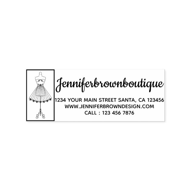 Mannequin Tailor Sewing Fashion Dress Rubber Stamp