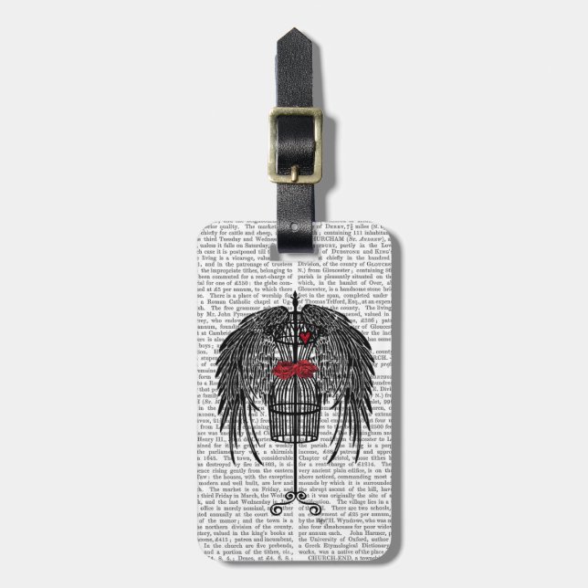 Mannequin With Black Wings Luggage Tag (Front Vertical)