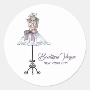 Mannequin With Tutu Business Marketing Classic Round Sticker