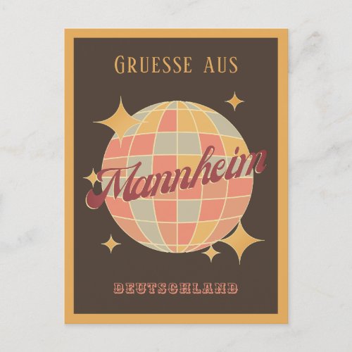 Mannheim Deutschland Retro Vintage Postcard