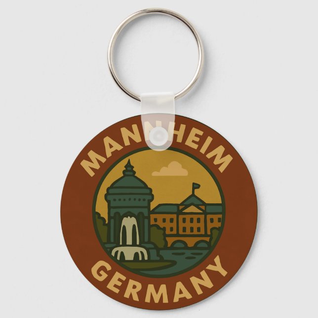 Mannheim Germany City Art Keychain (Front)