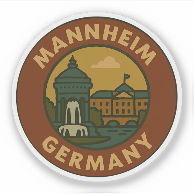 Mannheim Germany City Art Sticker (Front)
