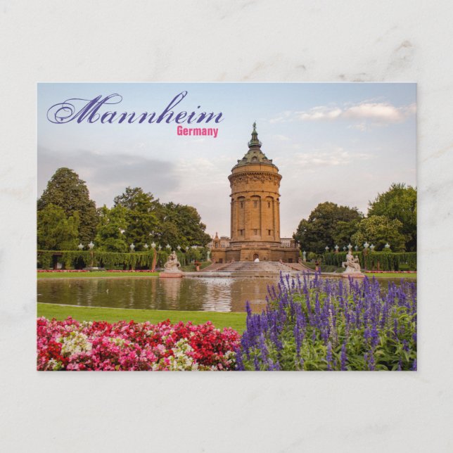 Mannheim Germany Tower Scenic Postcard  (Front)