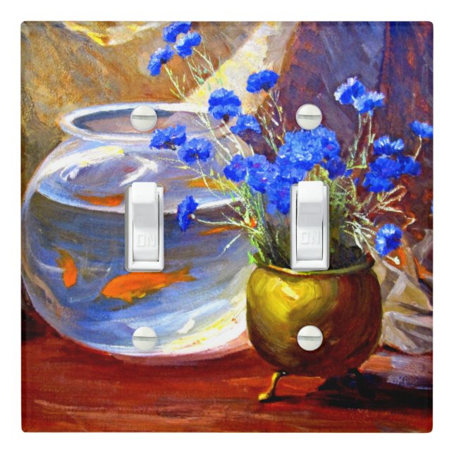 Mannheim - Goldfish Bowl and Flowers Light Switch Cover (In Situ)