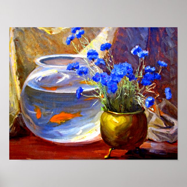 Mannheim - Goldfish Bowl and Flowers Poster (Front)