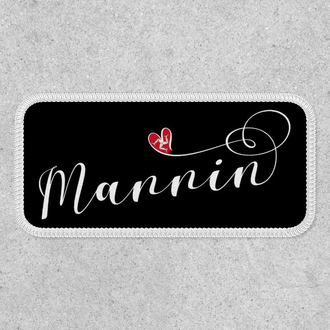 Mannin, Isle of Man Flag Heart, Manx Patch (Front)