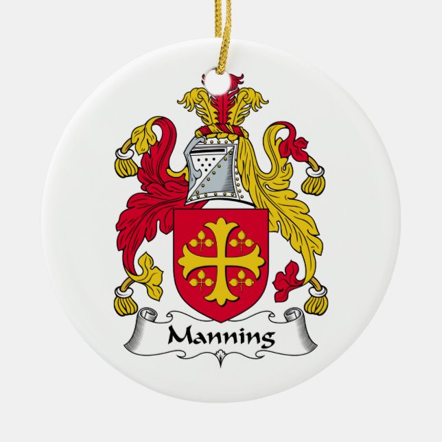 Manning Family Crest Ceramic Ornament (Front)