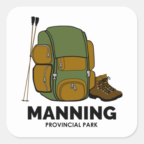 Manning Provincial Park Backpack Square Sticker