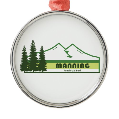 Manning Provincial Park Green Stripes Metal Ornament
