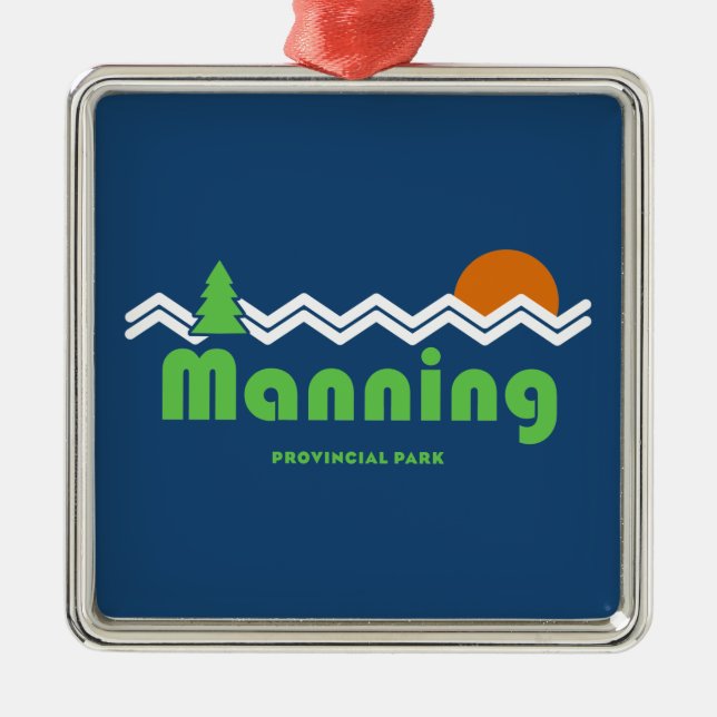 Manning Provincial Park Retro Metal Ornament (Front)