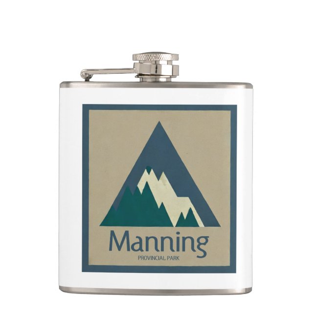 Manning Provincial Park Rustic Flask (Front)