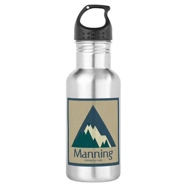 Manning Provincial Park Rustic Stainless Steel Water Bottle (Front)