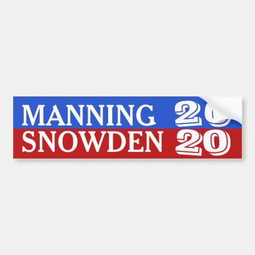 ManningSnowden 2020 Bumper Sticker