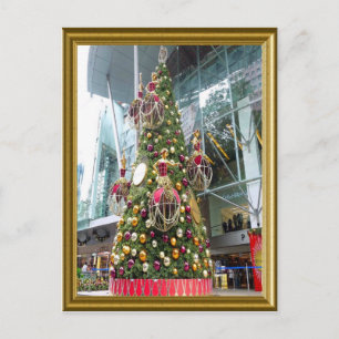 Manniquin Christmas tree Holiday Postcard