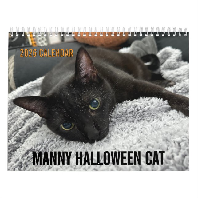 Manny Halloween Cat 2026 Calendar (Cover)