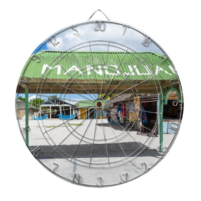 Mano Juan village in Saona Domenican Republic Dartboard With Darts (Front)
