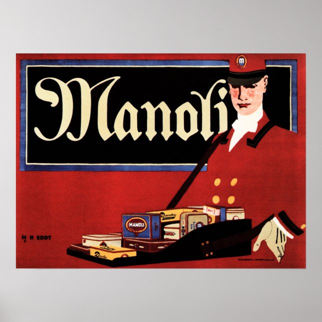 MANOLI Cigars Hans Rudi Erdt German Sachplakat Poster (Front)