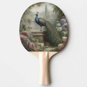 Manor Garden Peacock Courtly Leisure Ping Pong Paddle