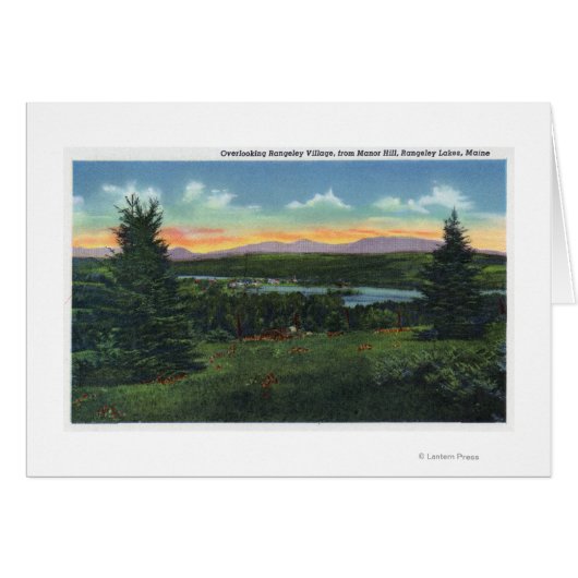 Manor Hill Overlooking Rangeley Village Scene Cards (Front Horizontal)