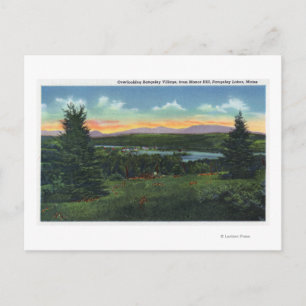 Manor Hill Overlooking Rangeley Village Scene Postcard