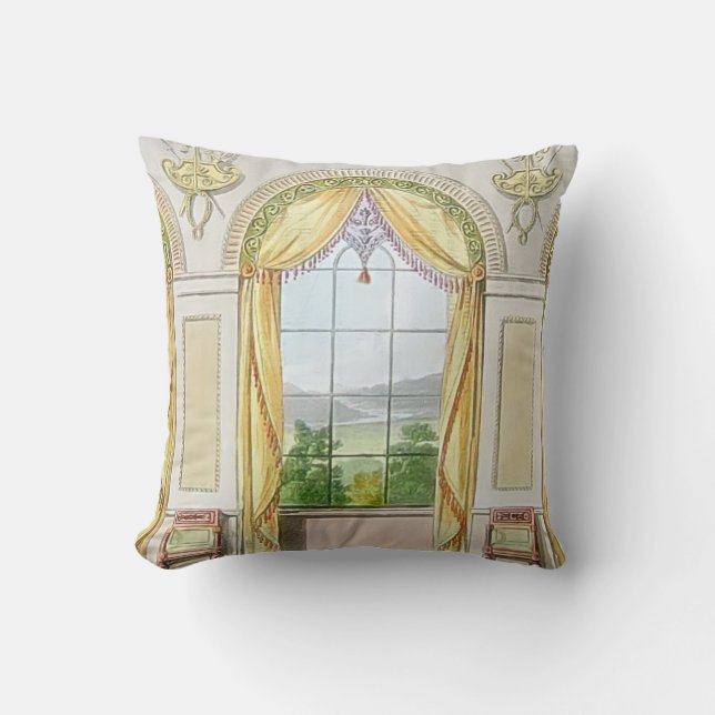 ManorHouseScolding Throw Pillow (Front)