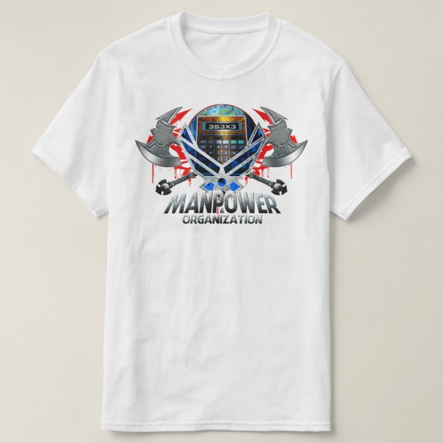 Manpower Calculator Axe logo T-Shirt (Design Front)