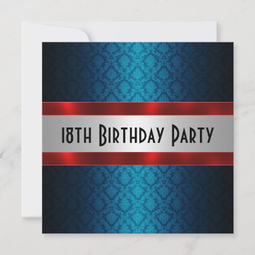 Man's 18th Birthday Invitation