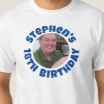 Man's 18th Birthday Photo T-Shirt<br><div class="desc">To celebrate a 18th Birthday. Designed for someone who is having a "18th Birthday Party"! Men's t-shirt with your photo,  name choice,  and party wording. 18th Birthday Party t-shirt. Add the name of the person whose party it is,  and also their photograph. 18th Birthday t-shirt.</div>