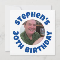 Man's 30th Birthday Photo Holiday Card