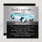 Mans Antique Car Birthday Party Invitation (Front/Back)