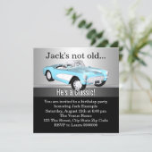 Mans Antique Car Birthday Party Invitation (Standing Front)