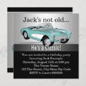 Mans Antique Car Birthday Party Invitation (Front/Back)