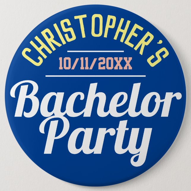 Man's Bachelor Party Button (Front)