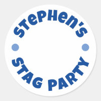 Man's Bachelor Party Photo Classic Round Sticker