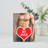 Man's Bare Chest Be Mine Valentine Holiday Postcard (Standing Front)