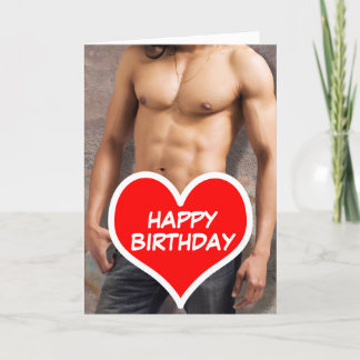 Man's Bare Chest Happy Birthday Card