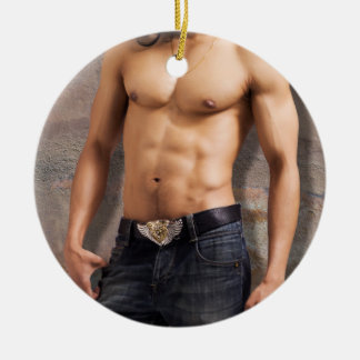 Man's Bare Chest Photograph Ceramic Ornament