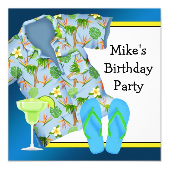 mans bbq margarita beach birthday party invitation zazzle com