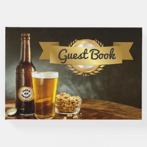 Mans Beer Birthday Party Guest Book