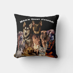MAN'S BEST FRIEND THROW PILLOW