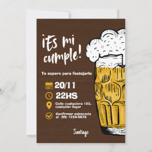 Man's Birthday Invitation with Beer