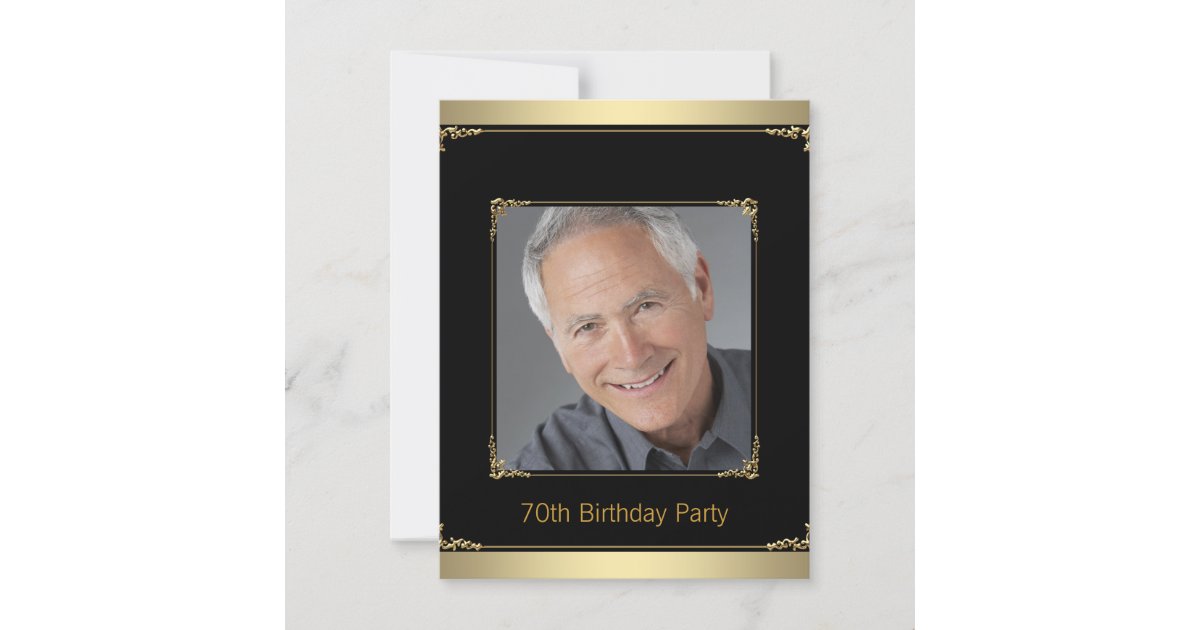 Mans Black and Gold Birthday Party Invitation | Zazzle.com