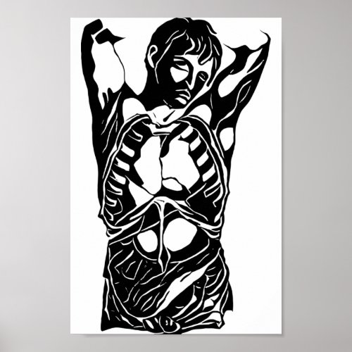 mans body Male human anatomy abstract art Poster