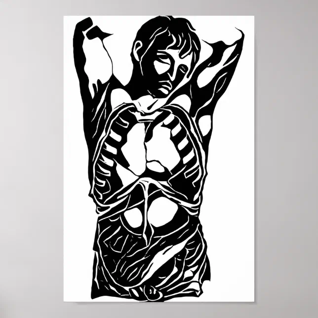 mans body Male human anatomy abstract art Poster | Zazzle