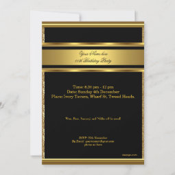 Mans Elegant Gold Birthday Party Mens Photo 2 Invitation | Zazzle